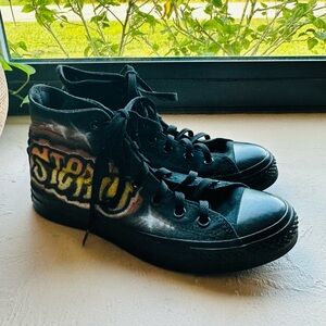 Converse Chuck Taylor All Star Customized )high-top sneakers graffiti art Size 8